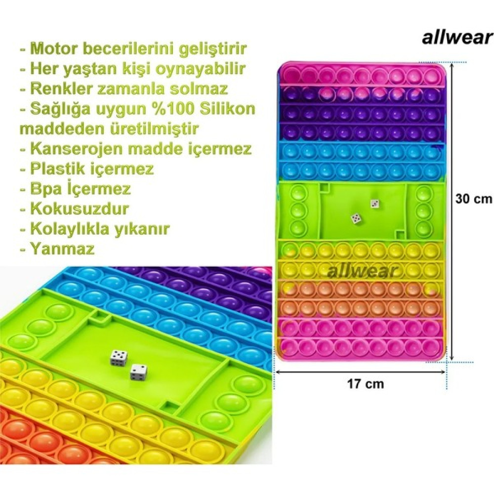 Allwear Silikon Popit Zarlı Oyun Zihinsel Stres Giderici Oyuncak, Fuşya Eğitici Oyuncak Fiyatı
