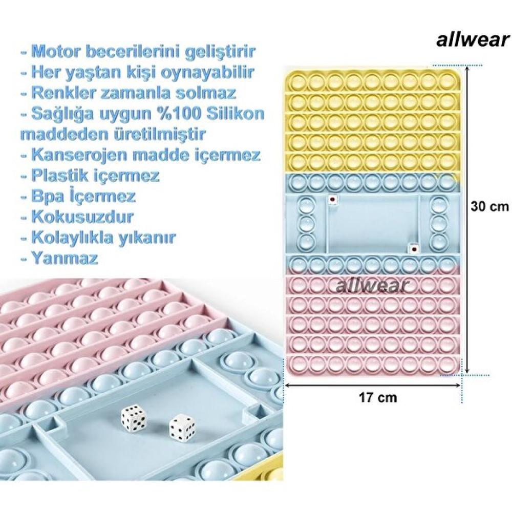 Allwear Silikon Popit Zarlı Oyun Zihinsel Stres Giderici Oyuncak, Pembe Eğitici Oyuncak Fiyatı