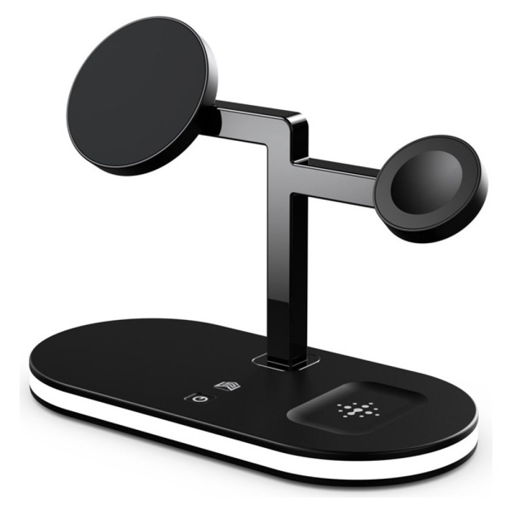 Ally 5in1 LED Işıklı Wireless Kablosuz Şarj Standı - Iphone+Iwatch+Airpods AL-35749 - Siyah Cep Telefonu Şarj Cihazı Fiyatı