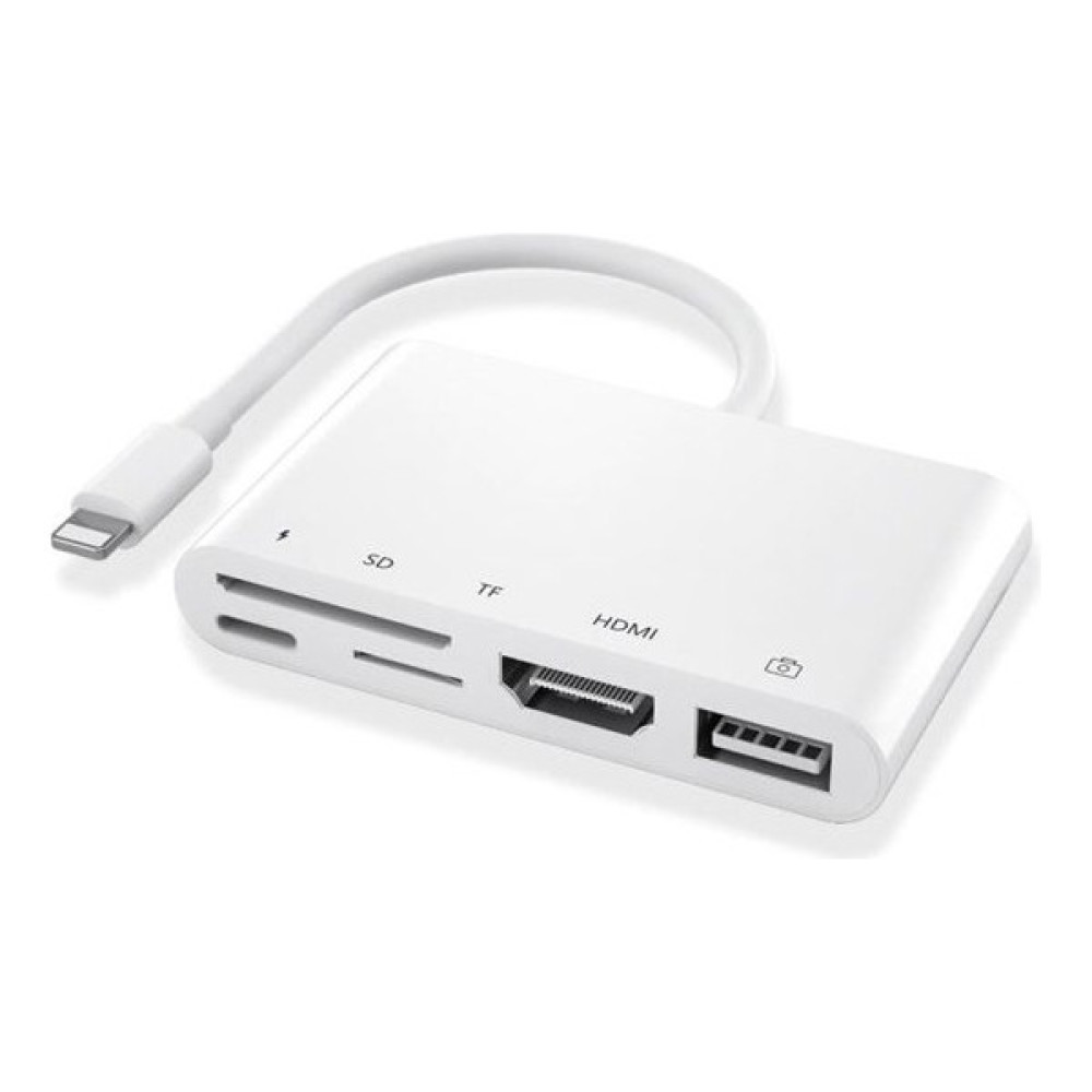 Ally 5ın1 Lıghtnıng HDMI Dıjıtal Av Adaptör Otg USB Hub Kamera - Beyaz Bilgisayar Çevirici ve Adaptörü Fiyatı