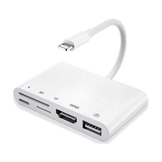 Ally 5in1 Lightning HDMI Dijital Av Adaptör+ Otg USB Hub Kamera TF SD Okuyucu