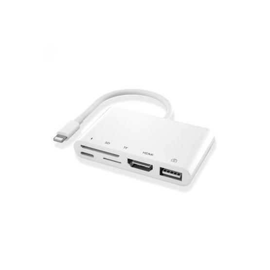 Ally 5in1 Lightning HDMI Dijital Av Adaptör+ Otg USB Hub Kamera TF SD Okuyucu