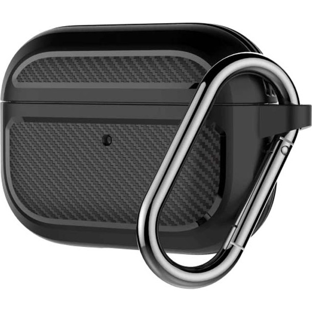 Ally Karbon Fiber Airpods Pro Kulaklık Kancalı Silikon Koruma Kılıfı AL-34518 - Siyah Diğer Fiyatı