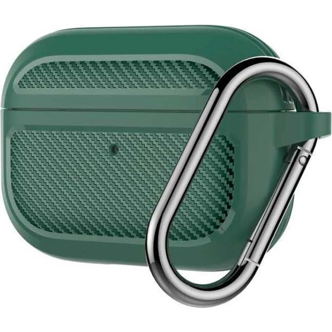 Ally Karbon Fiber Airpods Pro Kulaklık Kancalı Silikon Koruma Kılıfı AL-34518 - Yeşil Diğer Fiyatı