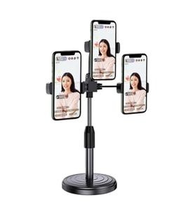 Ally Tripod Üçlü Telefon Tutucu Stand Youtuber Canlı Yayın Selfie Tiktok Makeup - ETC1145-5211 (Siyah) Dizüstü Bilgisayar Aksesuarları Fiyatı