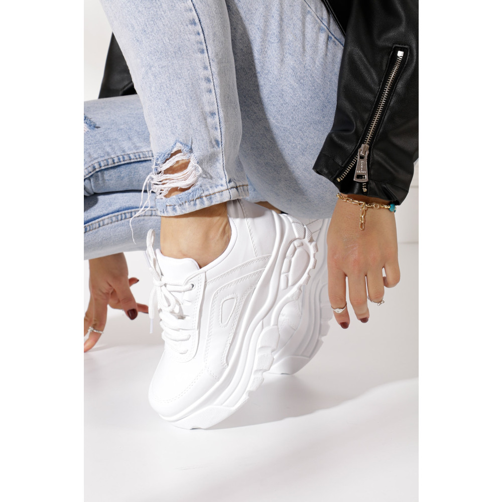 Allyup Günlük Kadın Beyaz Spor Ayakkabı 6 Cm Yüksek Taban Hafif Rahat Bağcıklı Sneaker 001 37 Beden Spor Ayakkabı Fiyatı