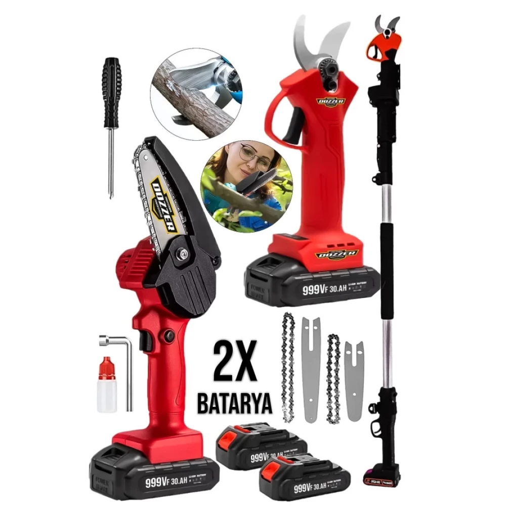 Alman 2Li Set 999Vf 30Ah 3 Metre Teleskopik Akulu Dal Kesme Makasi Ve Budama Bicki Testere Makinesi Dal Budama Makineleri Fiyatı