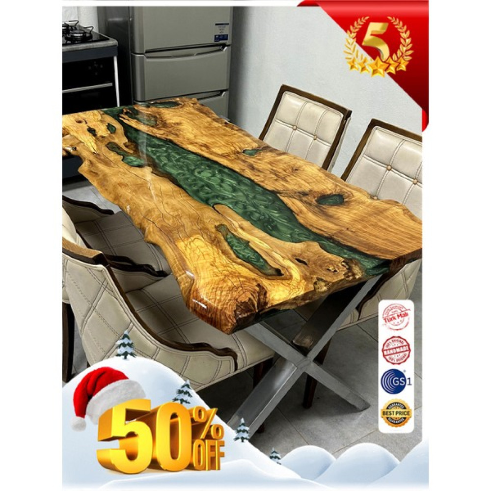 Almas Turkey Epoksi Masa - Epoksi Yemek Masasi - Dogal Yemek Masasi 150 x 70 cm - Ozel Yemek Masasi - Treesten Yemek & Mutfak Masası Fiyatı