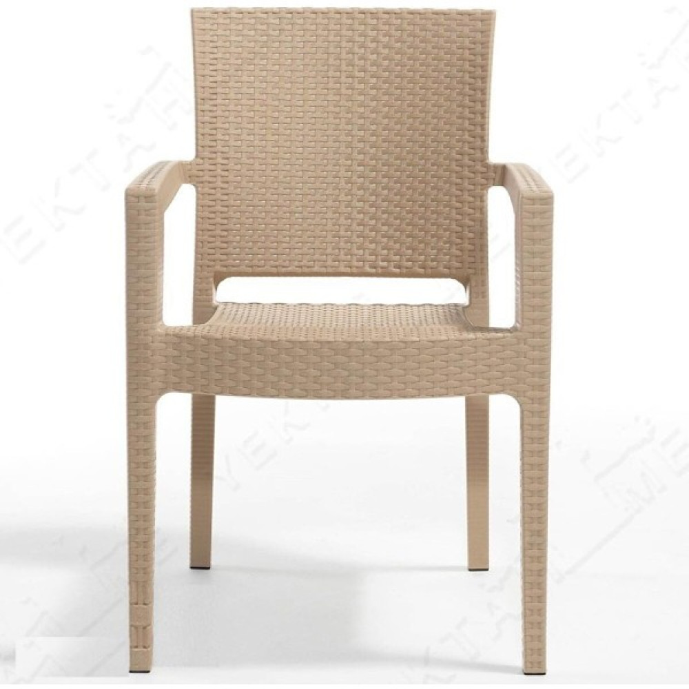 Almina Kollu Rattan Sandalye Koltuk Dayanıklı Bahçe Balkon ve Teras Sandalyesi 2 Adet - Antrasit - 58 x 58 Bahçe Sandalyesi Fiyatı