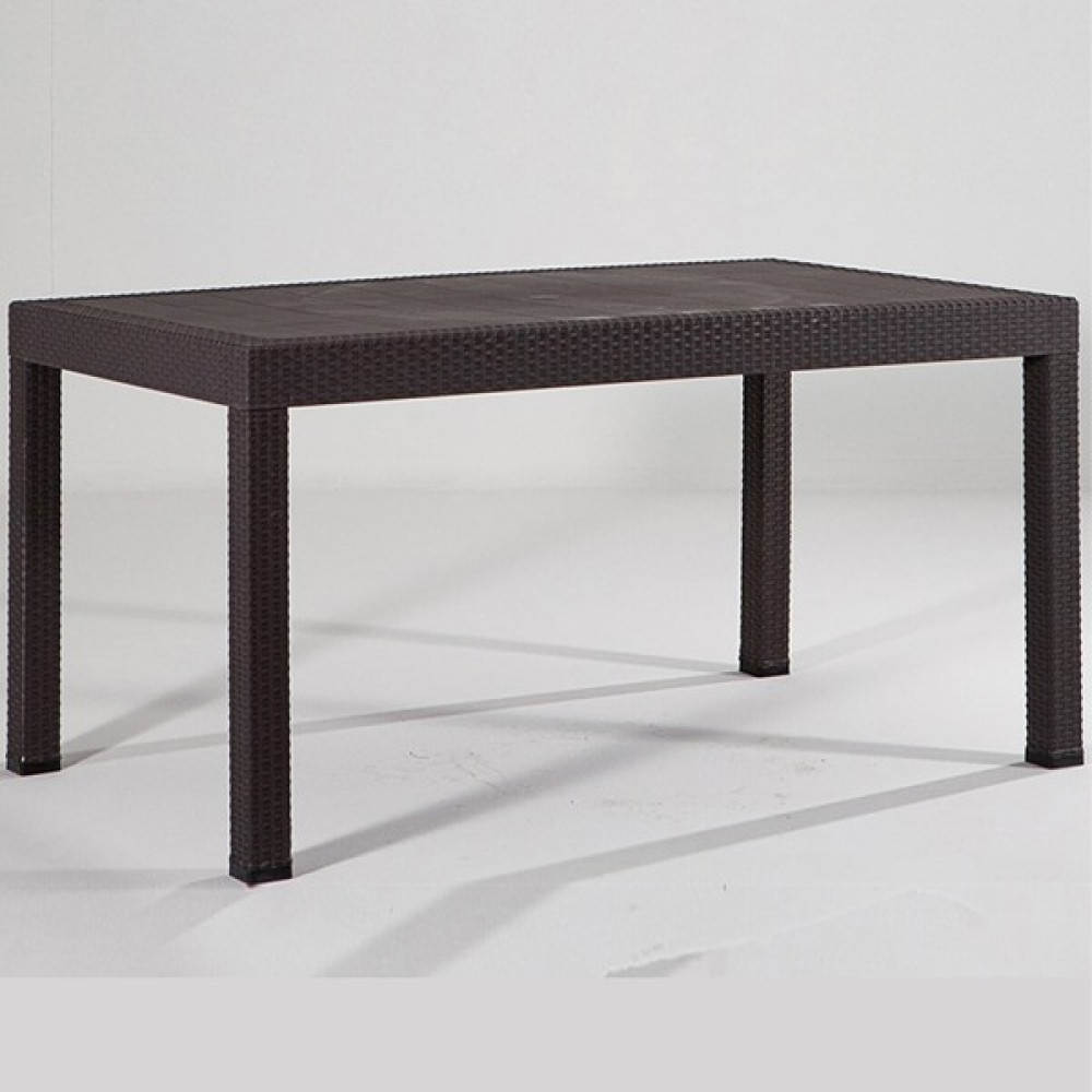 Almina Rattan Masa 70X100 cm Bahçe Balkon ve Teras Masası - Acı Kahverengi Bahçe Masası Fiyatı