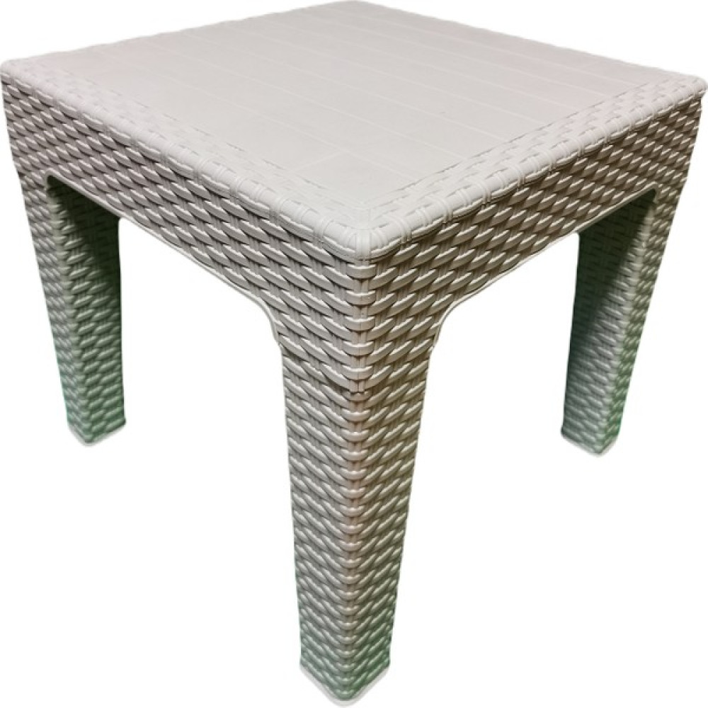 Almina Rattan Sehpa 45 x 45 cm cm Bahçe Balkon ve Teras Mobilyası Krem 2 Adet - 45X45 Bahçe Sehpası Fiyatı