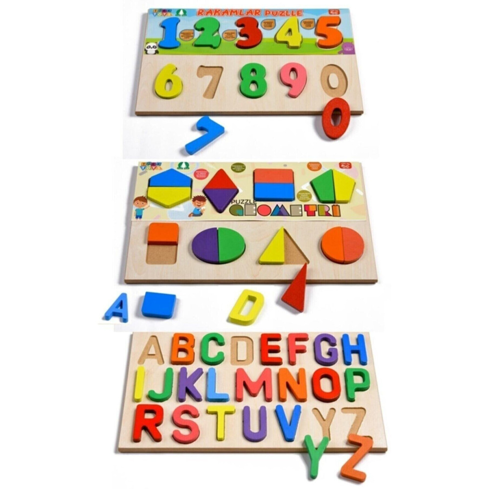 AlminaKids Ahşap Alfabe 3ü 1 Arada Puzzle Bul-tak Eğitici Oyuncak Fiyatı