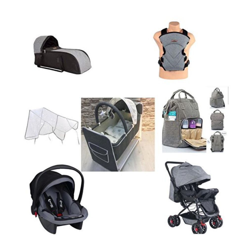 Almirakids 7 Parça Çift Yön Bebek Arabası Beşik Katlanır Küvet Puset Portbebe Kanguru Set Bebek Arabası ve Pusetler Fiyatı