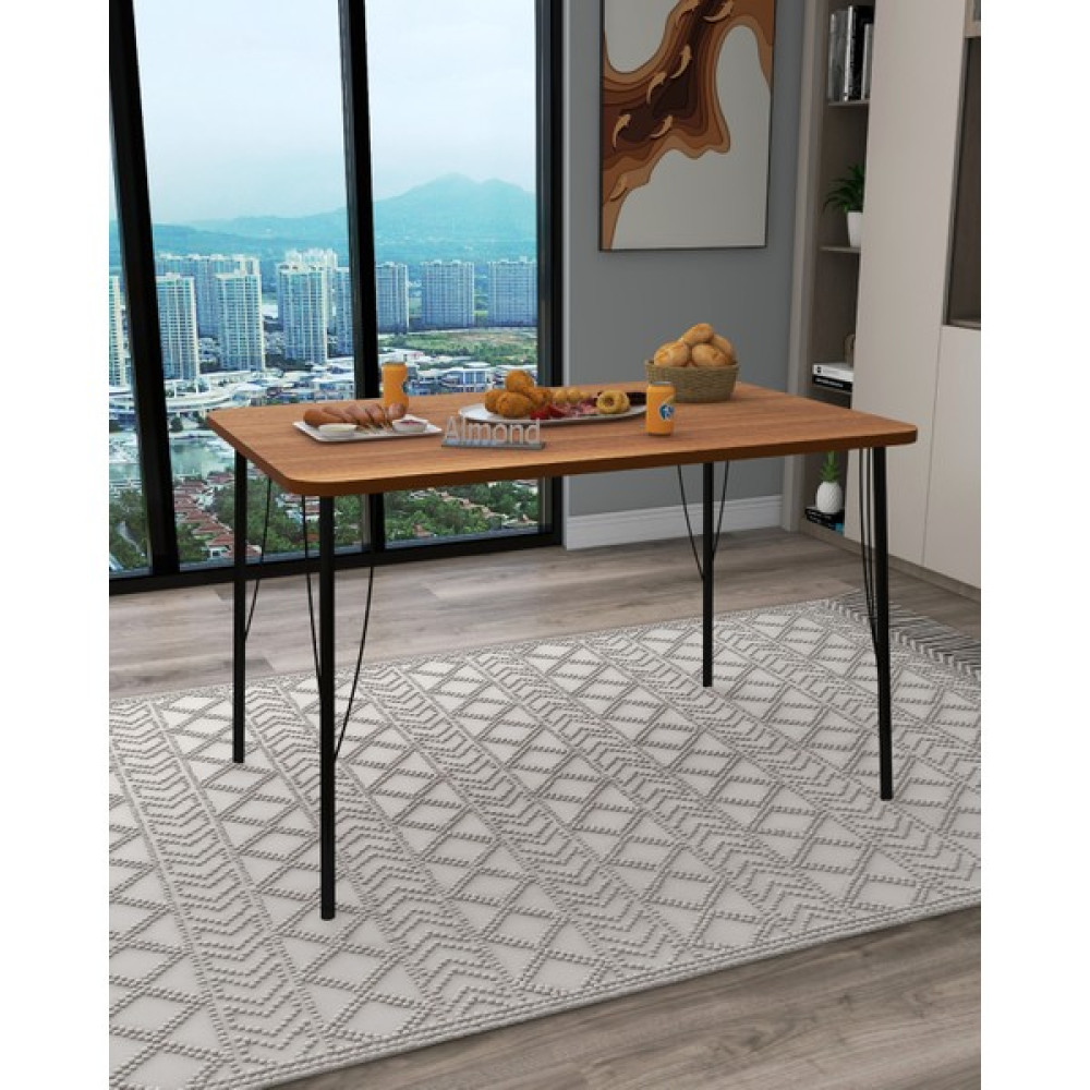 Almond Mobilya 60*90 cm Yemek Masası, Mutfak Masası, Metal ayaklı masa, Sabit Masa (Sandalyeler Dahil değildir). - Açık Kahverengi - 60x90 Yemek & Mutfak Masası Fiyatı