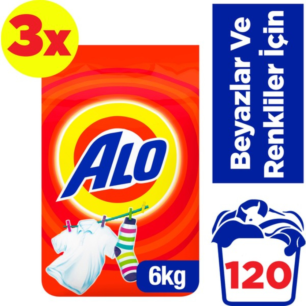Alo 3 x 6 kg Toz Çamaşır Deterjanı Beyazlar ve Renkliler İçin - 18 kg Çamaşır Deterjanı Fiyatı