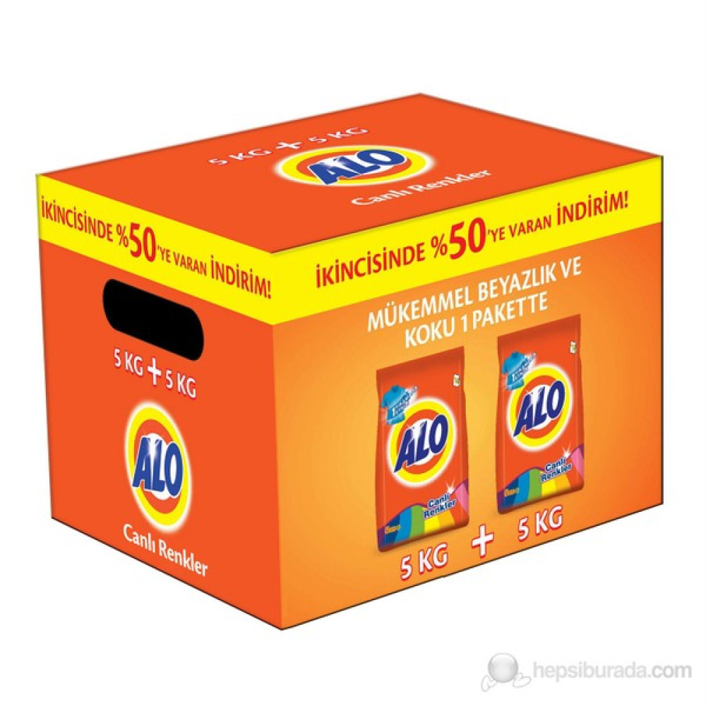 Alo Çamaşır Deterjanı Canlı Renkler 5 kg + 5 kg (2.'si %50 İndirimli Paket) kk - 10 kg Çamaşır Deterjanı Fiyatı