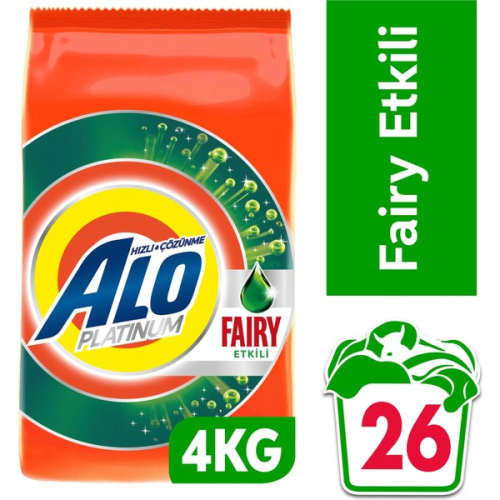 Alo Platinum 4 kg Fairy Etkili Beyazlar Hızlı Çözülme Toz Deterjan Çamaşır Deterjanı Fiyatı