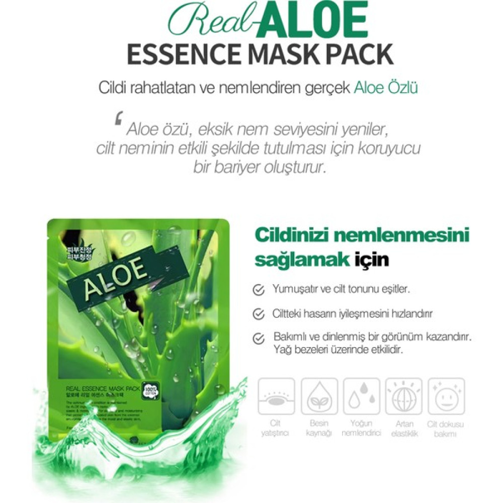 Aloe Vera Özlü Yüz Maskesi 5'li (Yumuşatır ve Cild Tonunu Eşitler) Maskeler Fiyatı