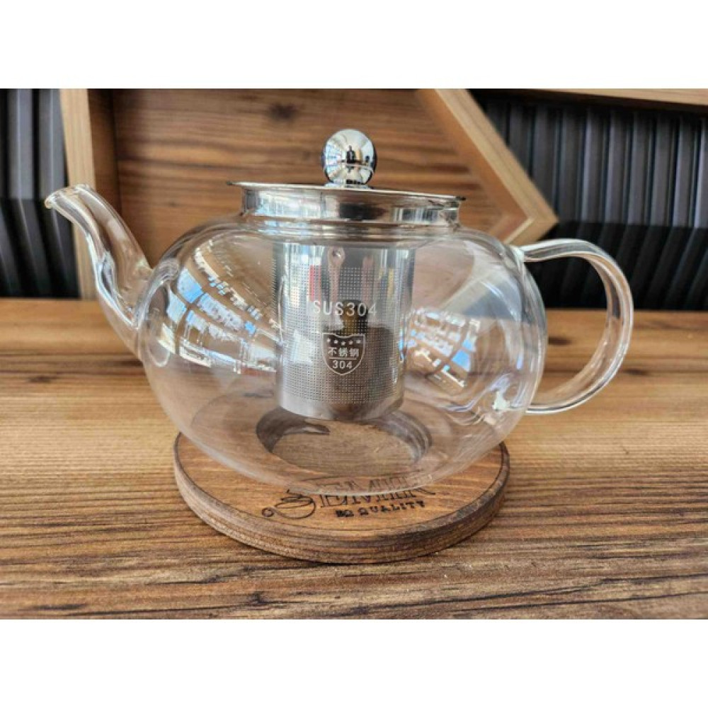 Aloha Bitki Çayı & Çay Demliği (Paslanmaz Çelik Süzgeç ve Kapaklı Isıya Dayanıklı Cam 800 Ml) - Şeffaf - 800 ml Çay / Çaydanlık Setleri Fiyatı