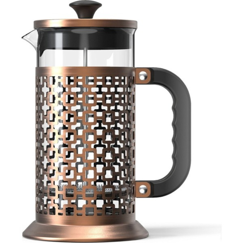 Aloneling Yüksek Borosilikat Cam Fransız Pres Pot Antika Pirinç Kaplama Antika El Demlenmiş Cezve 1000ML Kahve Cihazı (Yurt Dışından) French Press Fiyatı