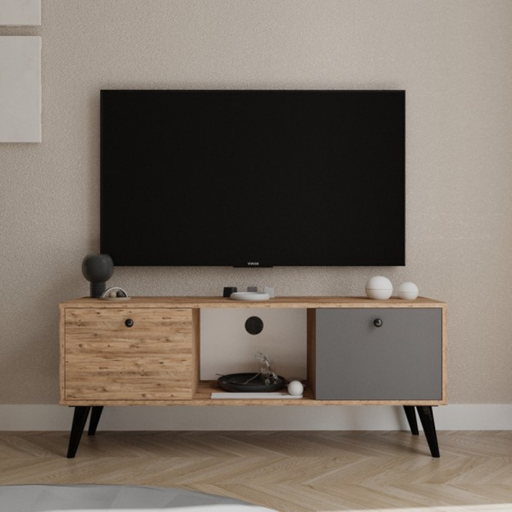 Alonex Force Tv Ünitesi Atlantik Çam Antrasit Televizyon Konsolu 140 cm Ekonomik Modül Sehpa - Atlantik Çam - Antrasit Tv Ünitesi / Sehpası Fiyatı