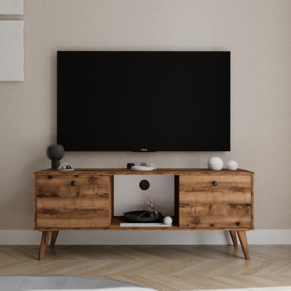 Alonex Force Tv Ünitesi Ceviz Televizyon Konsolu 140 cm Ekonomik Modül Sehpa 140ANTTV Tv Ünitesi / Sehpası Fiyatı