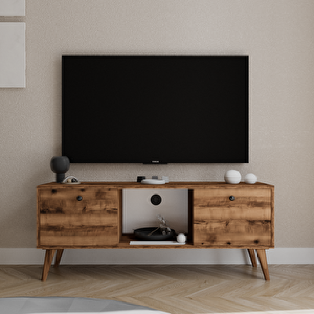 Alonex Force Tv Ünitesi Ceviz Televizyon Konsolu 140 Cm Ekonomik Modül Sehpa Tv Ünitesi / Sehpası Fiyatı