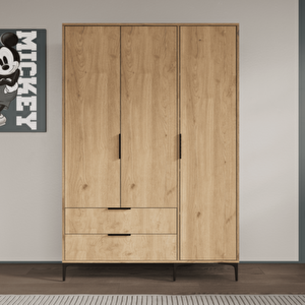Alonex Home Aden 3 Kapakli Çekmeceli̇ Sepet Gardirop , Elbi̇se Dolabi, Raflı Dolap Bebek Odası Gardırop Fiyatı