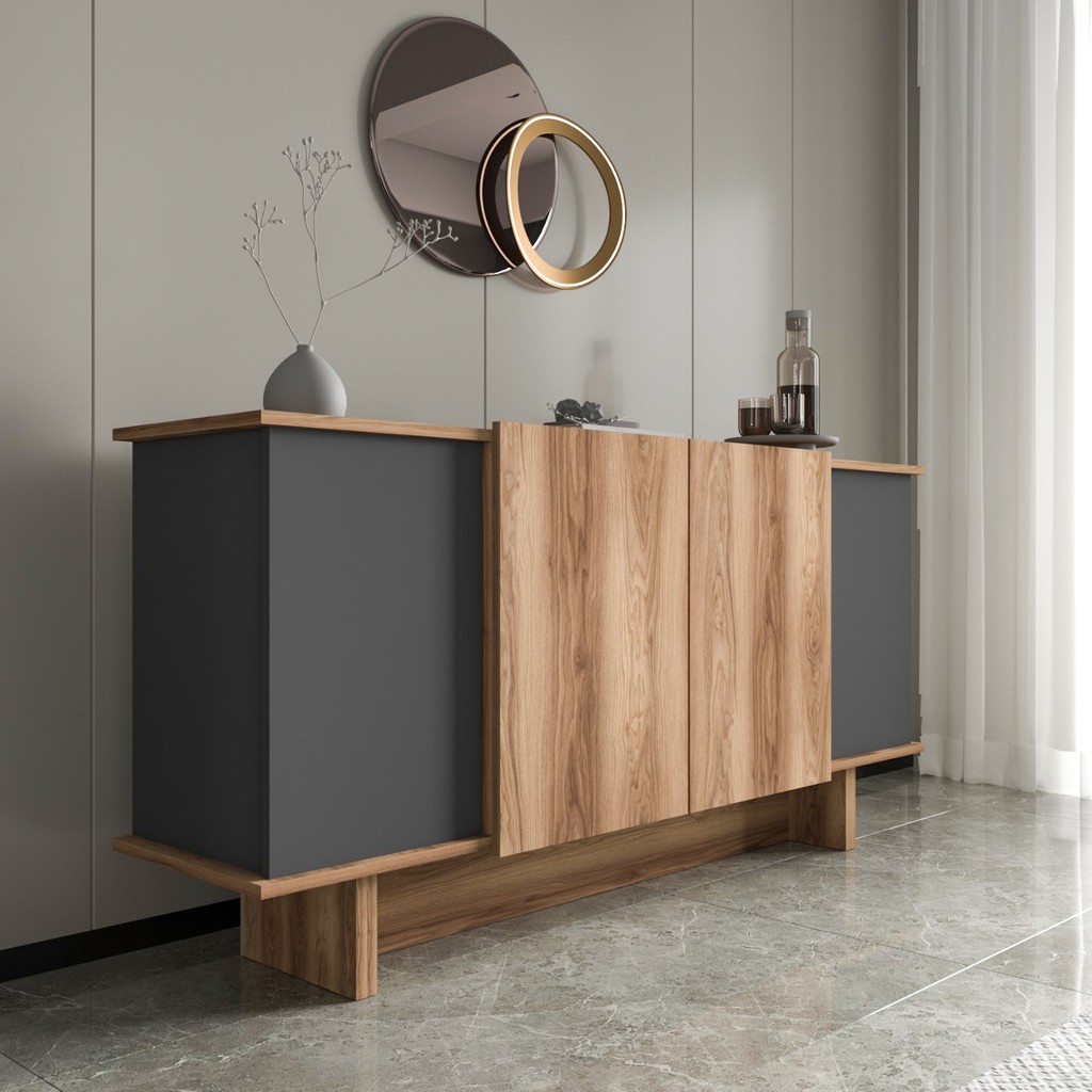 Alonex Home Diana 180 cm Konsol , Ceviz- Antrasit Konsol Diğer Fiyatı