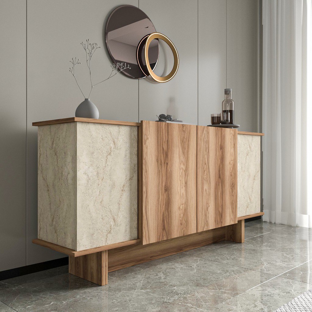 Alonex Home Diana 180 cm Konsol , Ceviz- Mermer Desenli Konsol - Ceviz Diğer Fiyatı