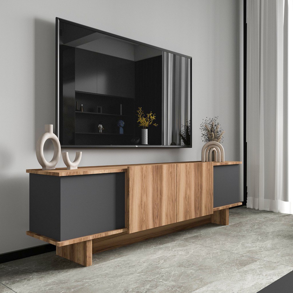 Alonex Home Diana 180 cm Tv Ünitesi , Ceviz- Antrasit Tv Ünitesi Tv Ünitesi / Sehpası Fiyatı