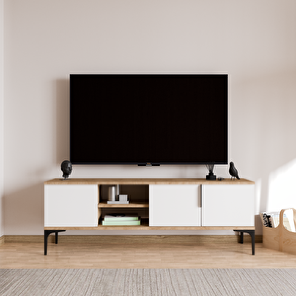 Alonex Home Tarz Full Beyaz , 150 Cm Tv Ünitesi , Tv Sehpası ,Raflı Tv Ünitesi Konsol Tv Ünitesi / Sehpası Fiyatı