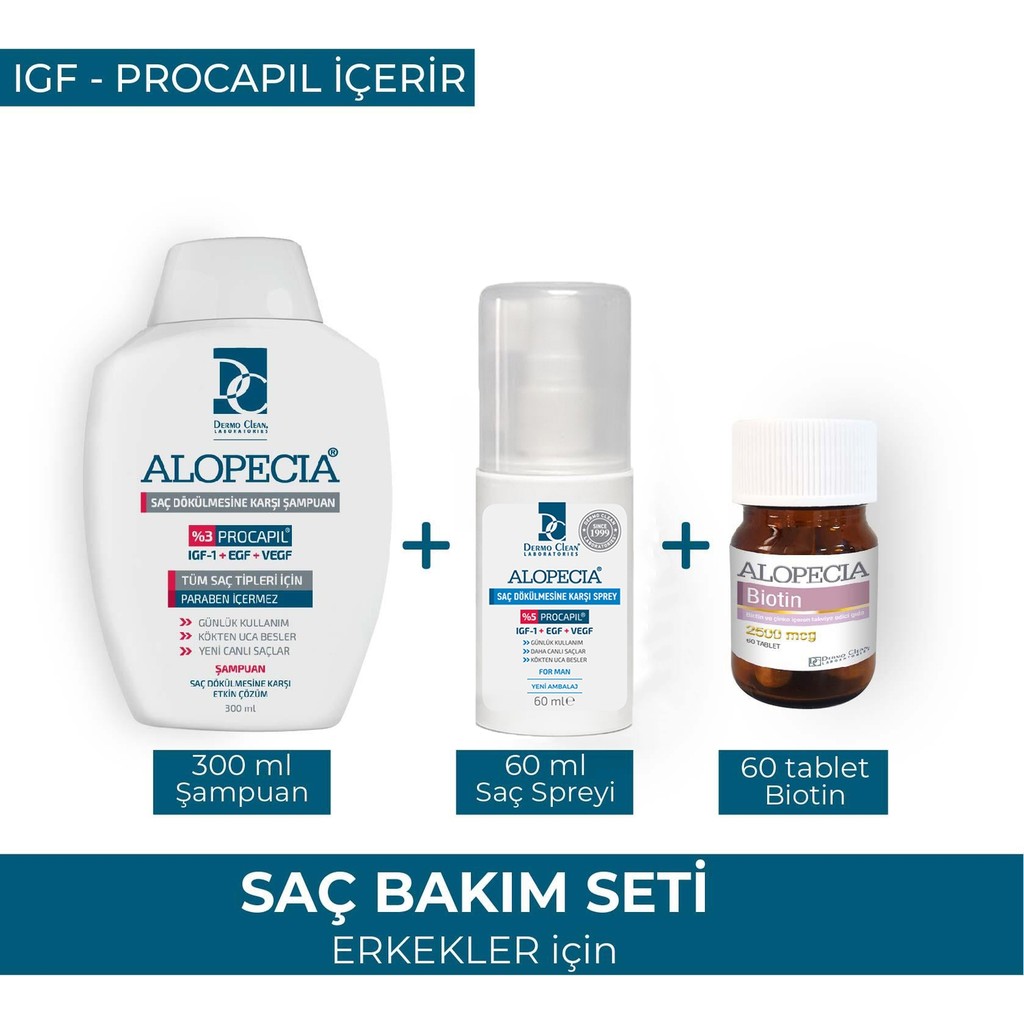 Alopecia Procapil Ve Igf İçerikli Erkek Seti Saç Bakım Maskeleri & Serumlar & Spreyler Fiyatı