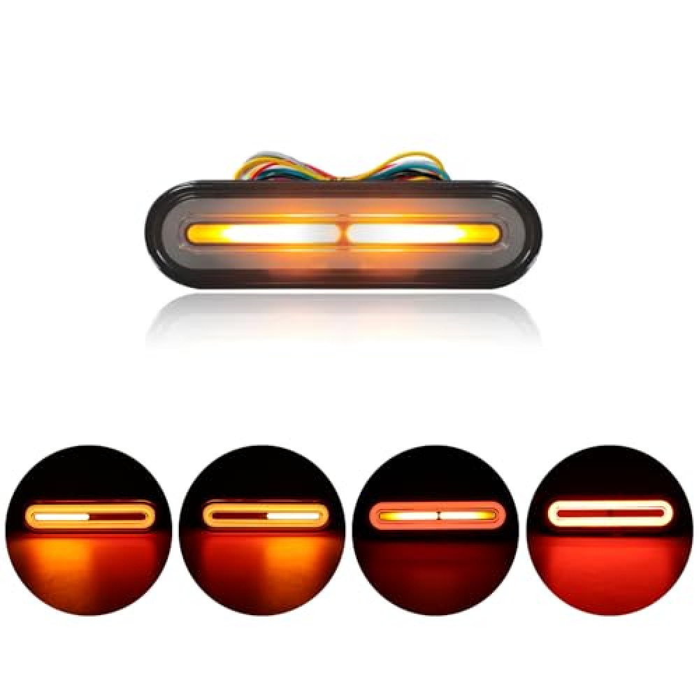 Alopee Dirt Bike Tail Light 12V-80V Dual Color Motorcycle Tail Light with Turn Signals and Brake Lights, Waterproof Universal for Truck ATV Bicycle E-bike Mini Bike Trailer Golf Cart Scooter (1 Pack)