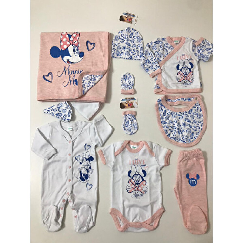 Alp Bebe Disney Sevimli Minnie Mouse 10 Parça Hastane Çıkış Seti Kız Pembe Bebek Hastane Çıkışı Fiyatı