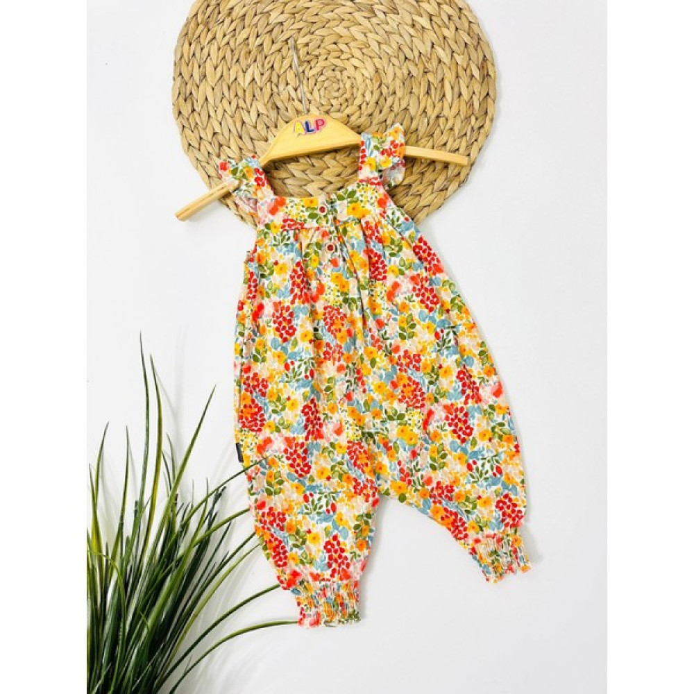 Alp Bebe Flower Şalvar Tulum - Sarı Bebek Tulumu Fiyatı