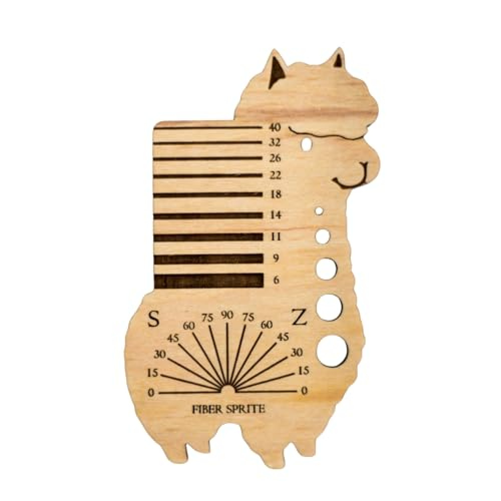 Alpaca Shaped Spinner's Multitool - Spinning Control Card with Twist Angle and Diz