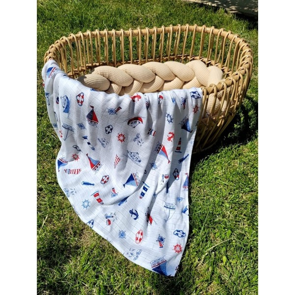 Alpar Tekstil Bebek Müslin Örtü ve Müslin Battaniye %100 Saf Bambu 120X120 cm - 120 x 120 cm - Mavi Oto Boyaları Fiyatı