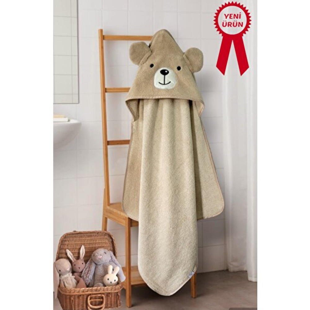 Alpar Tekstil Pamuklu Yumuşacık Bebek Banyo Havlu Kundak 75X75CM - Ayıcık - Vizon Bebek Banyo-Tuvalet Fiyatı