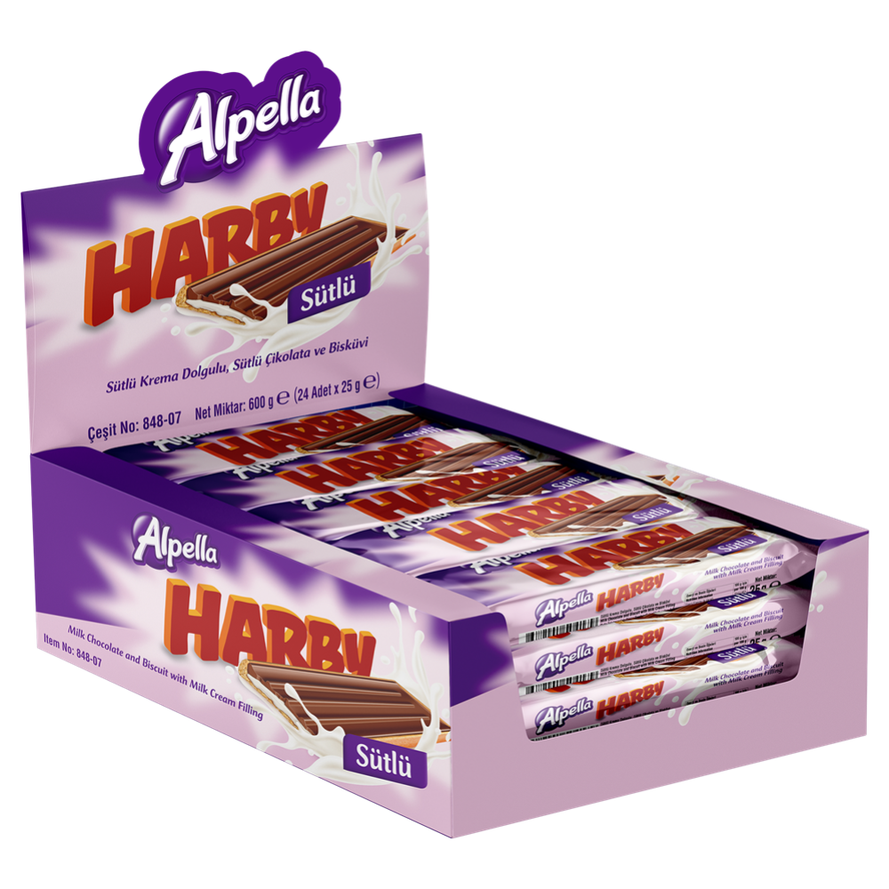 Alpella Harby Sütlü Bisküvi 25 g 24'lü Çikolata ve Gofret Fiyatı