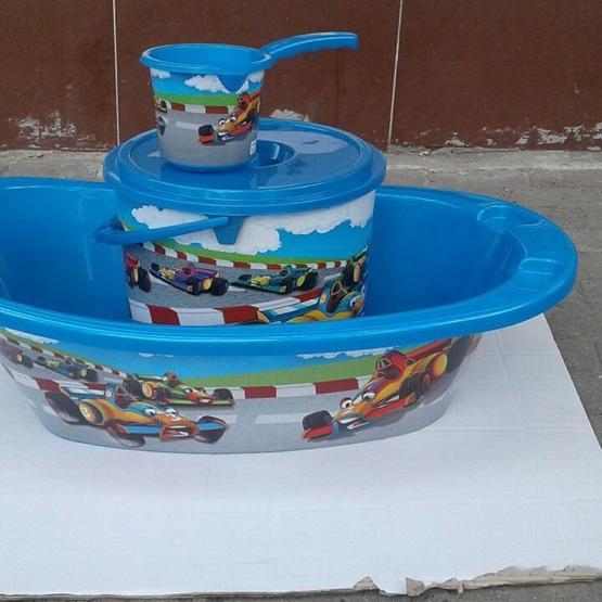 Alper Banyo 3 Parça Mavi Bebek Küvet Seti