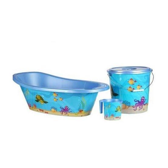 Alper Banyo 3 Parça Mavi Bebek Küvet Seti