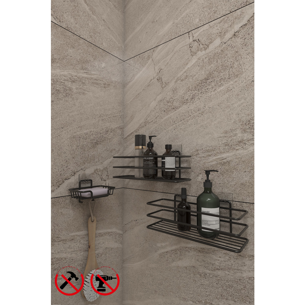 Alper Banyo Yapışkanlı Kancalı 2 Adet Düzenleyıcı Rafı Mat Ve Katı Sabunluk ve Bulaşık Süngerlik Düzenleyic Banyo Aksesuarları Fiyatı