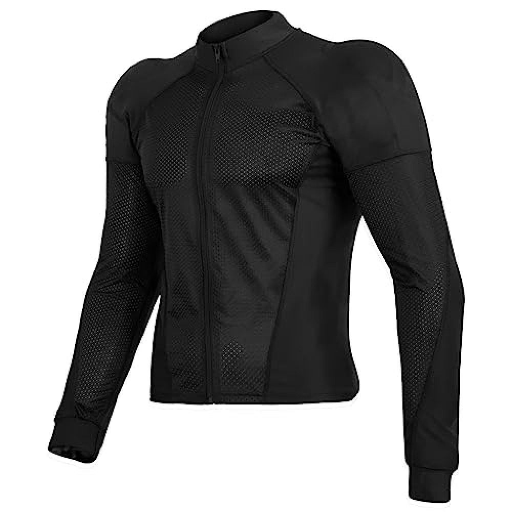 ALPHA CYCLE GEAR Motorcycle Shirt Armor Mesh Moto Riding Armour Jacket for Men and Women (as1, alpha, xx_l, regular, regular, Black)