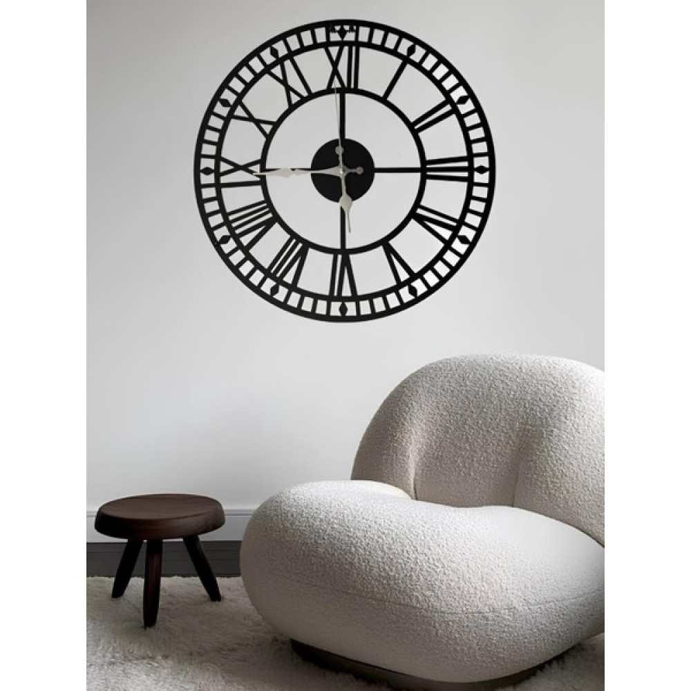 Alpha Metal Desıgn Roma Rakamlı Duvar Saati - 41X41 Cm Metal Duvar Saati - Siyah Duvar Saati AMD3060 Dekoratif Saat Fiyatı
