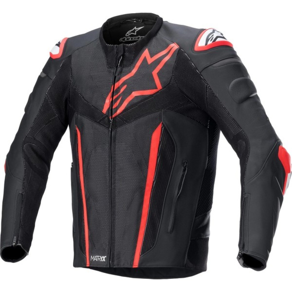 Alpine Stars Alpinestars Fusion Deri Korumalı Motosiklet Montu (Siyah / Kırmızı) - 54 Motorsiklet Montları Fiyatı
