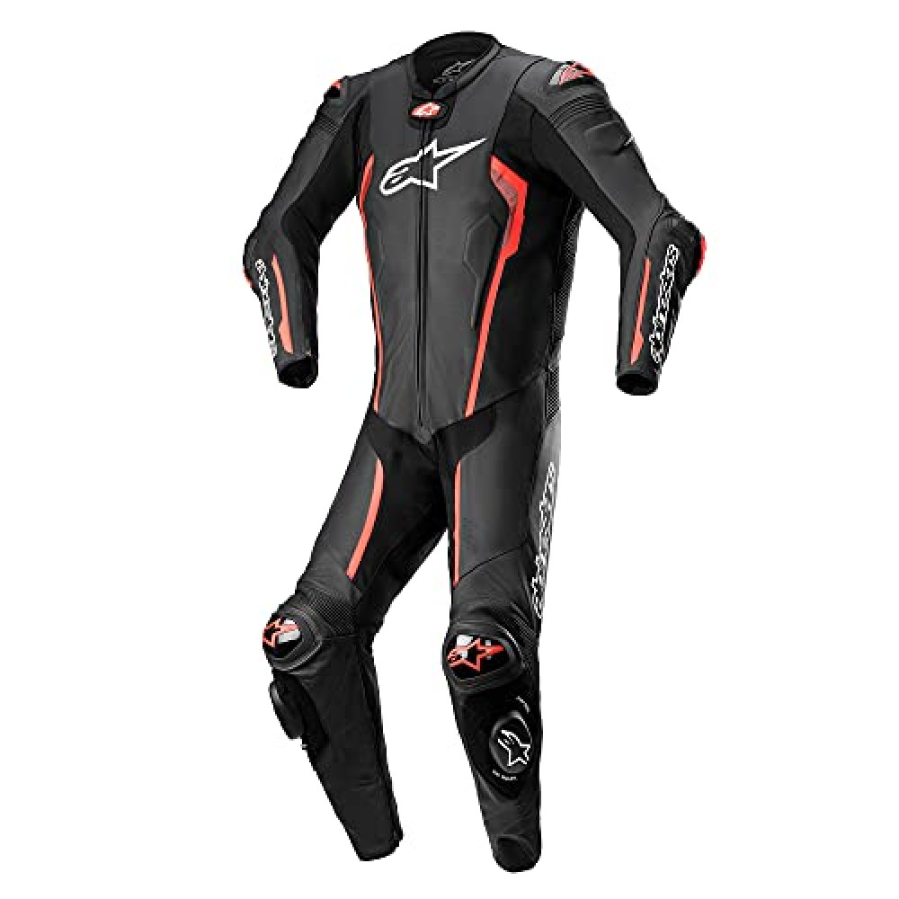Alpinestars Missile v2 Leather One-Piece Suit (58) (Black/Red Fluorescent)