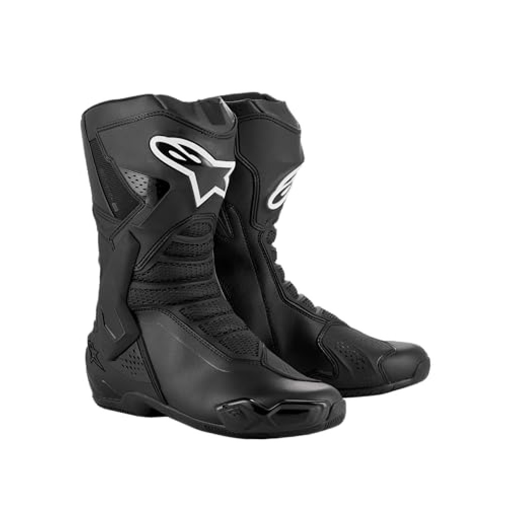 Alpinestars SMX-6 V3 Motorcycle Boots, High-Speed Protection & Comfort - CE Certified, Replaceable Toe Sliders, Enhanced Ankle Protection, Breathable & Lightweight Design - 45, Black