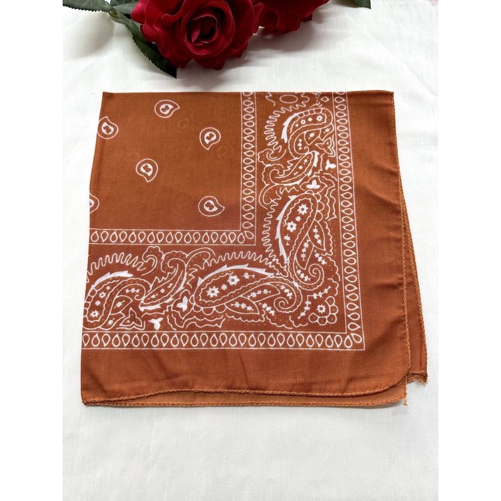 Als Accessories Kiremit Rengi Etnik Desenli %100 Koton Bandana Bandana (Outdoor) Fiyatı