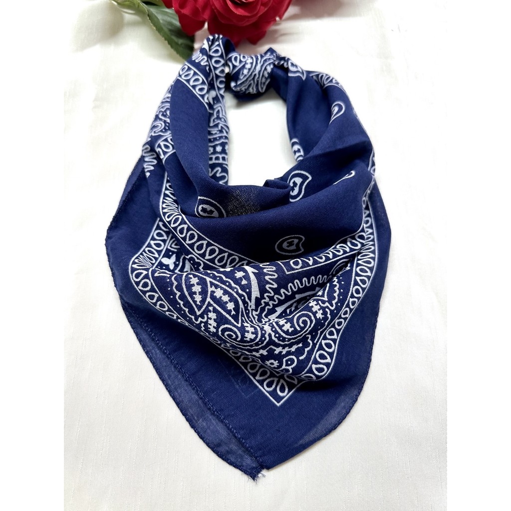 Als Accessories Lacivert Renk Etnik Desenli %100 Koton Bandana Diğer Fiyatı